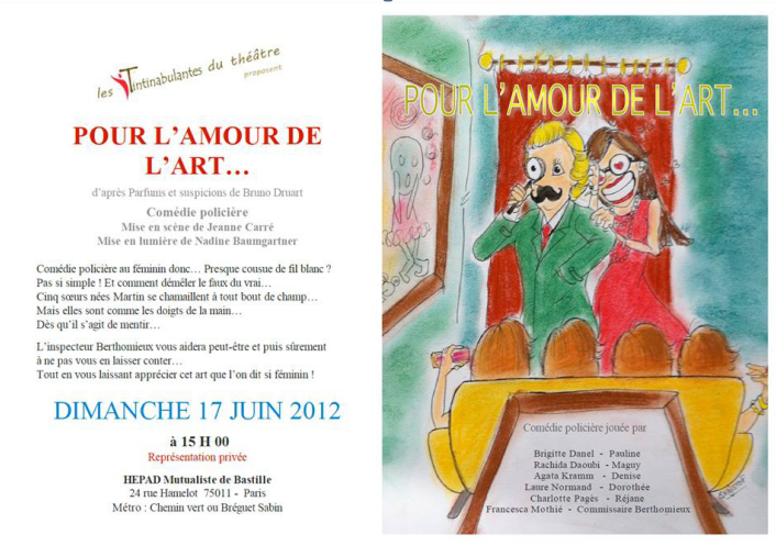 Affiche théâtre "Pour l‘art de l‘amour" - LES TINTINABULANTES
